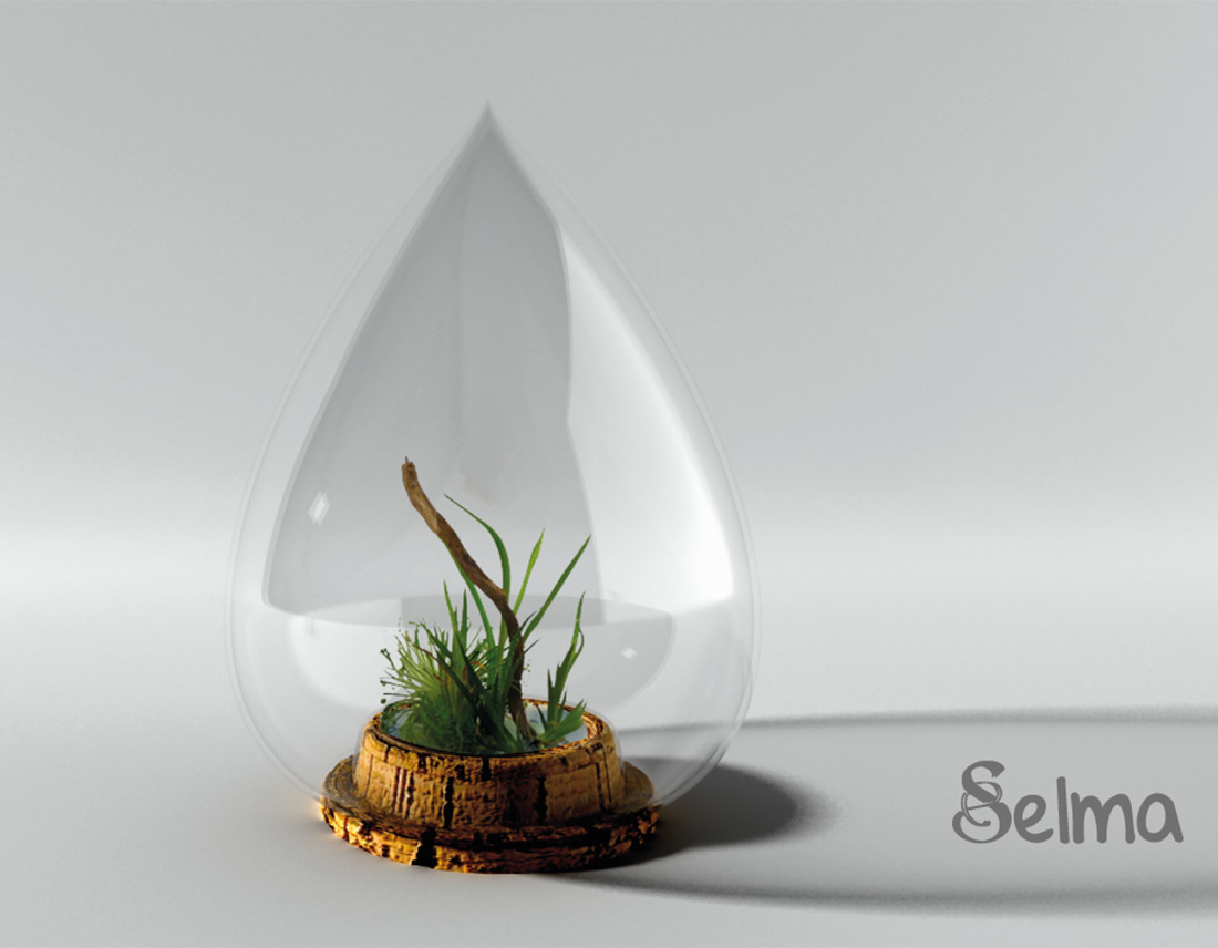 Goutte de verre design selma pour plante
