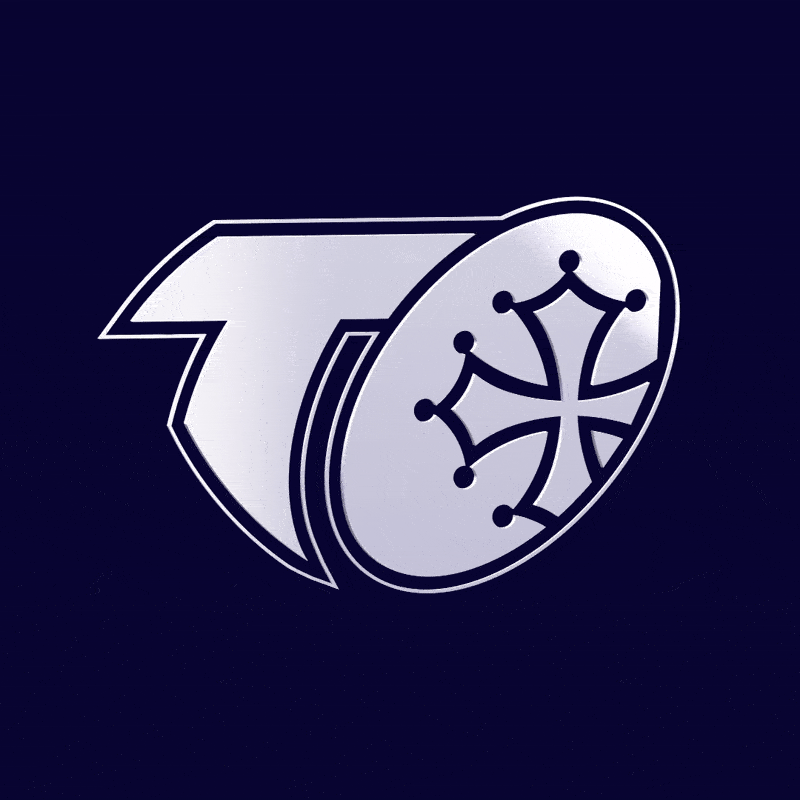 Logo animé du Toulouse Olympique XIII conçu par Présent Composé Design
